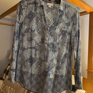 J.Jill 3 button Henley style blouse